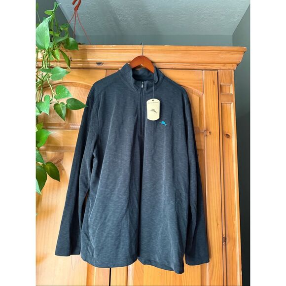 Tommy Bahama TENCEL™ Modal Quarter-Zip Pullover – Black , XXL NWT - Picture 1 of 10